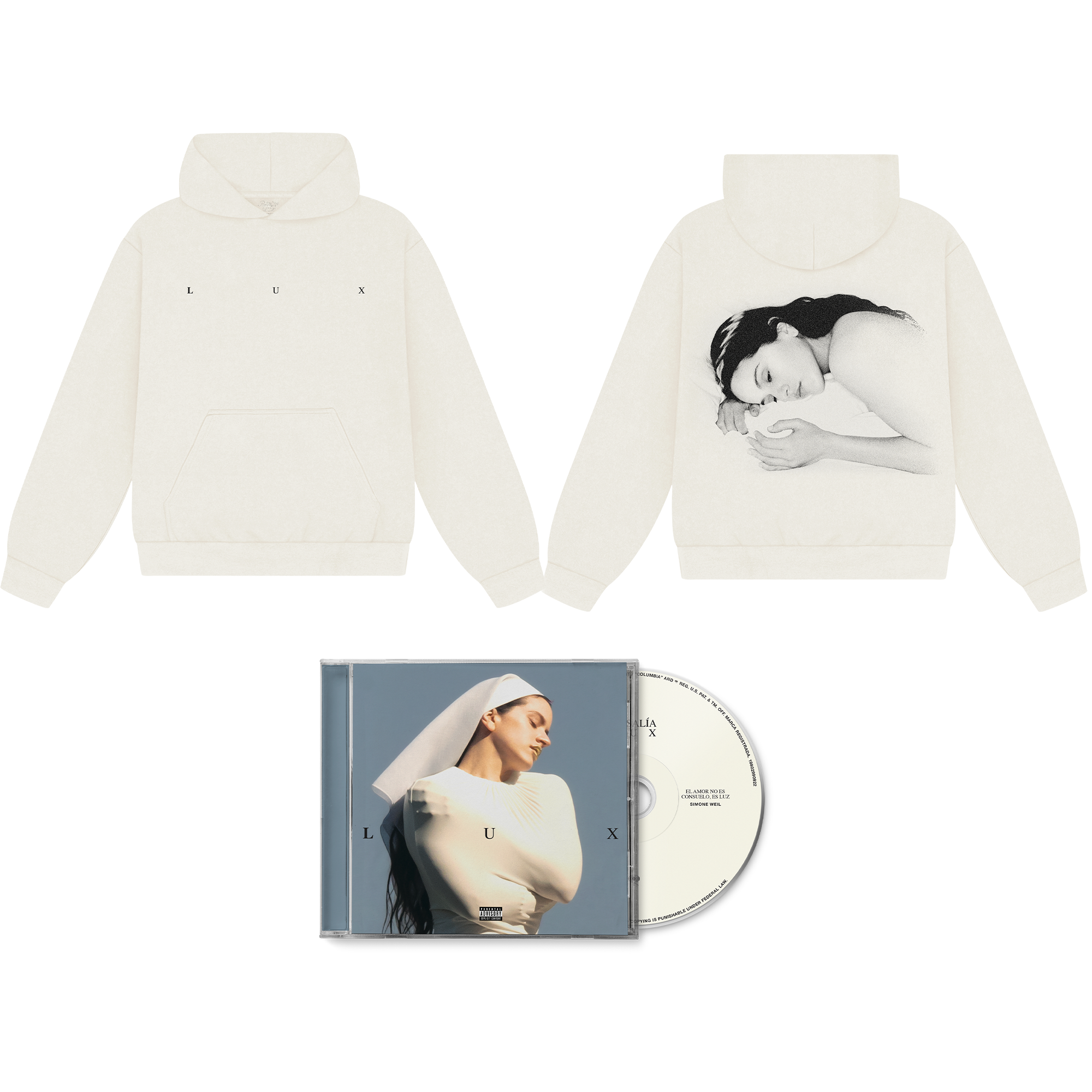 Pack Hoodie Blanc CD ou Vinyle