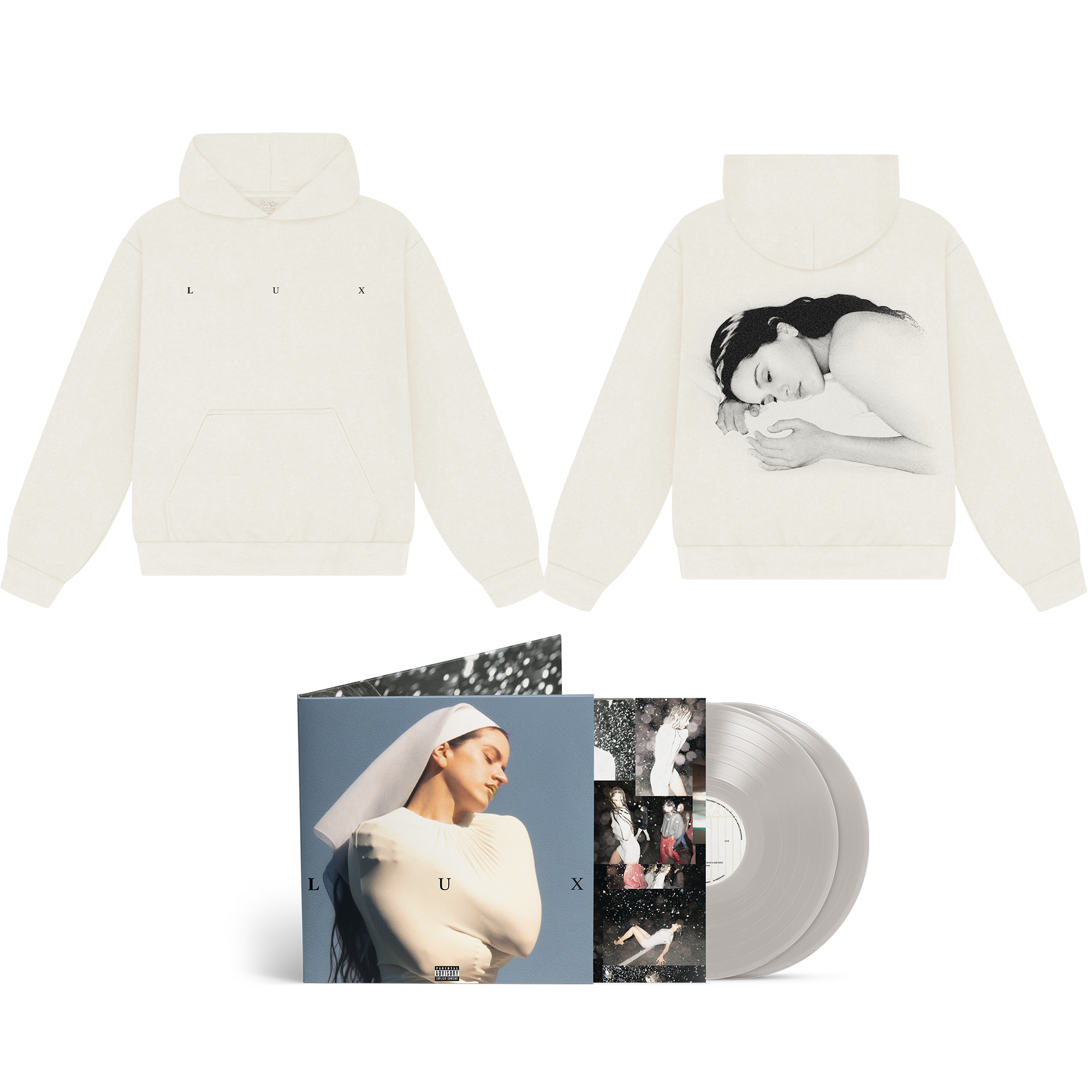 Pack Hoodie Blanc CD ou Vinyle